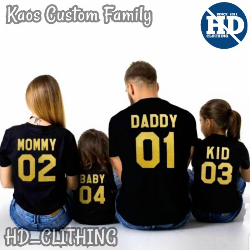 GRATIS NAMA!! kaos family, kaos couple keluarga anak dan dewasa tulisan mom, dad, and baby