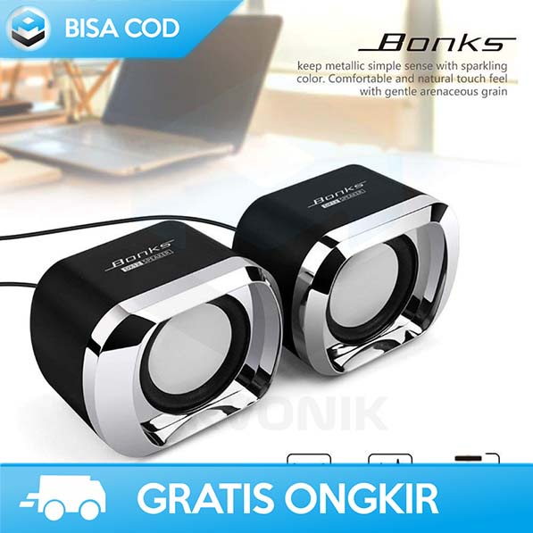 SPEAKER AKTIF MULTIMEDIA STEREO 3W BONKS DX12 FOR KOMPUTER LAPTOP ORI