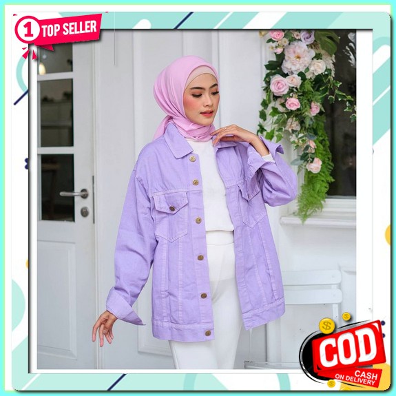 Jaket Levis Jumbo Kekinian Belle Oversize Jaket Levis Wanita Kekinian Bahan Jeanwash Spassy Uwais Ov