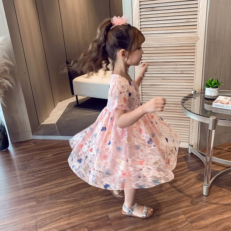 [PRINCESS KESLI] 1-11 Tahun Dress Brukat Butterfly Gaun Anak Perempuan Sifon Katun Kids Cewek Princess