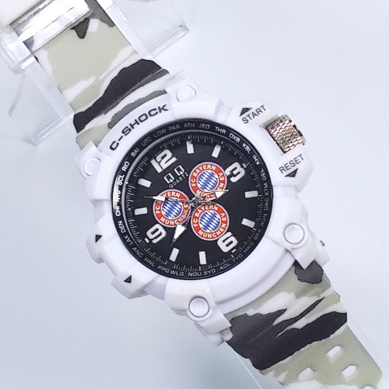 [LIMITED EDITION] JAM TANGAN BAYERN MUNCHEN STRAP ARMY PUTIH