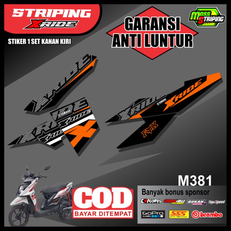 STRIPING X RIDE 155 X RIDE 115 ( M381 )- STICKER STIKER MOTOR X RIDE 115 X RIDE 115 LIST VARIASI YAM