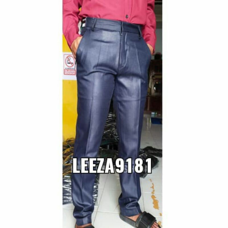 Celana Formal Metalik SLIMFIT Panjang Pria Kantor (Kinclong)