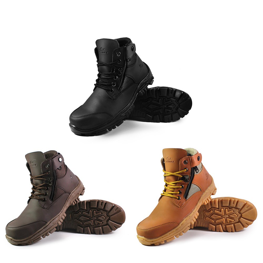 MS Shop - COD!! Sepatu Safety Boots Pria Crocodile Jointer PDL Sleting Bikers Outdoor Hiking Gunung