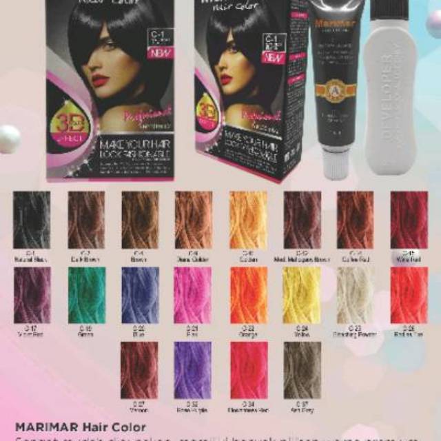 MARIMAR Hair Color 3D Color Effect 30ml x 2 -  Pewarna Rambut. (BPOM)