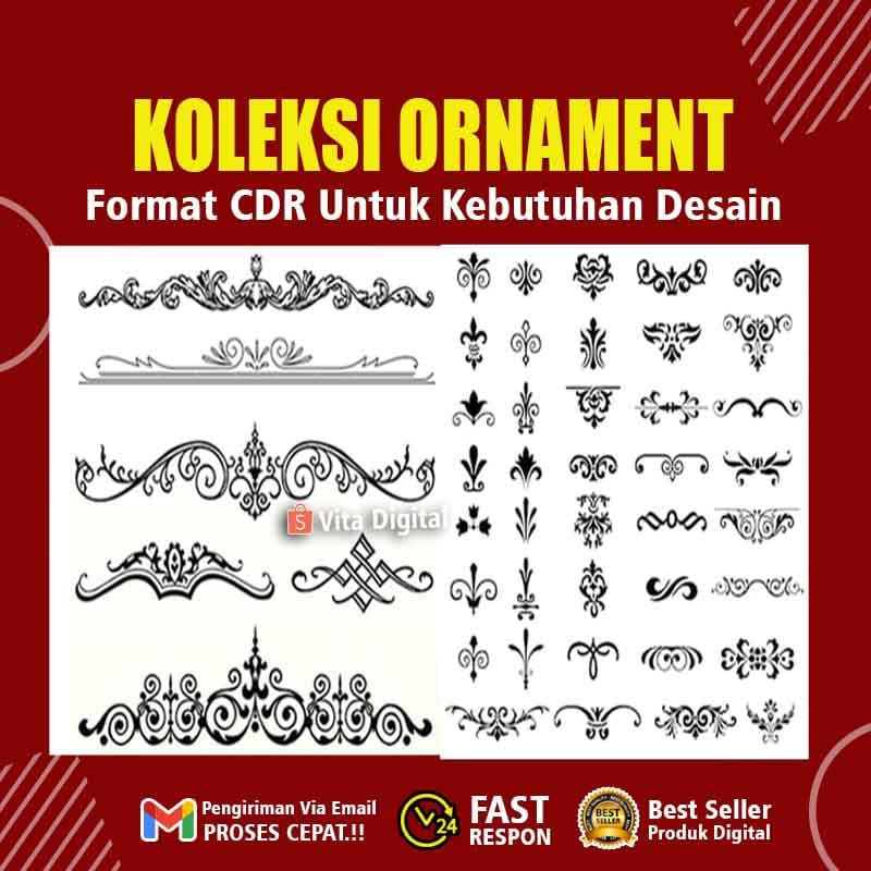 Template Desain Ornament  CDR Bundle Premium Coreldraw