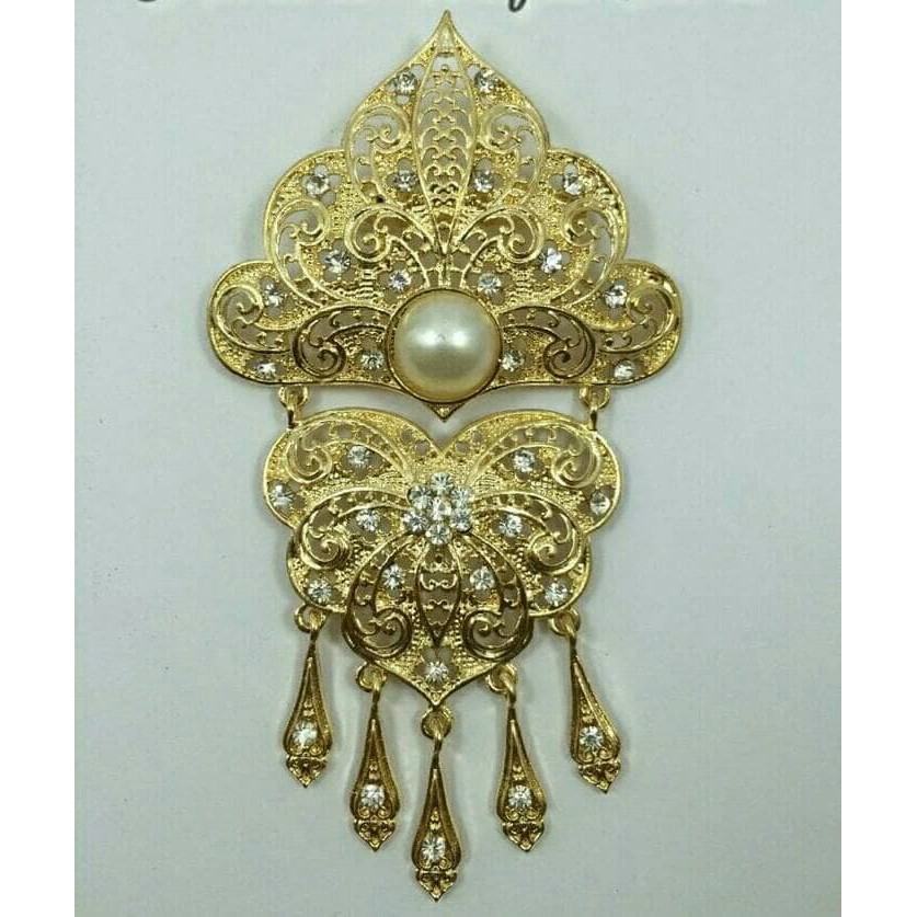 Aksesoris Wanita Murah-Bross Etnik Dagu Mutiara Susun 1