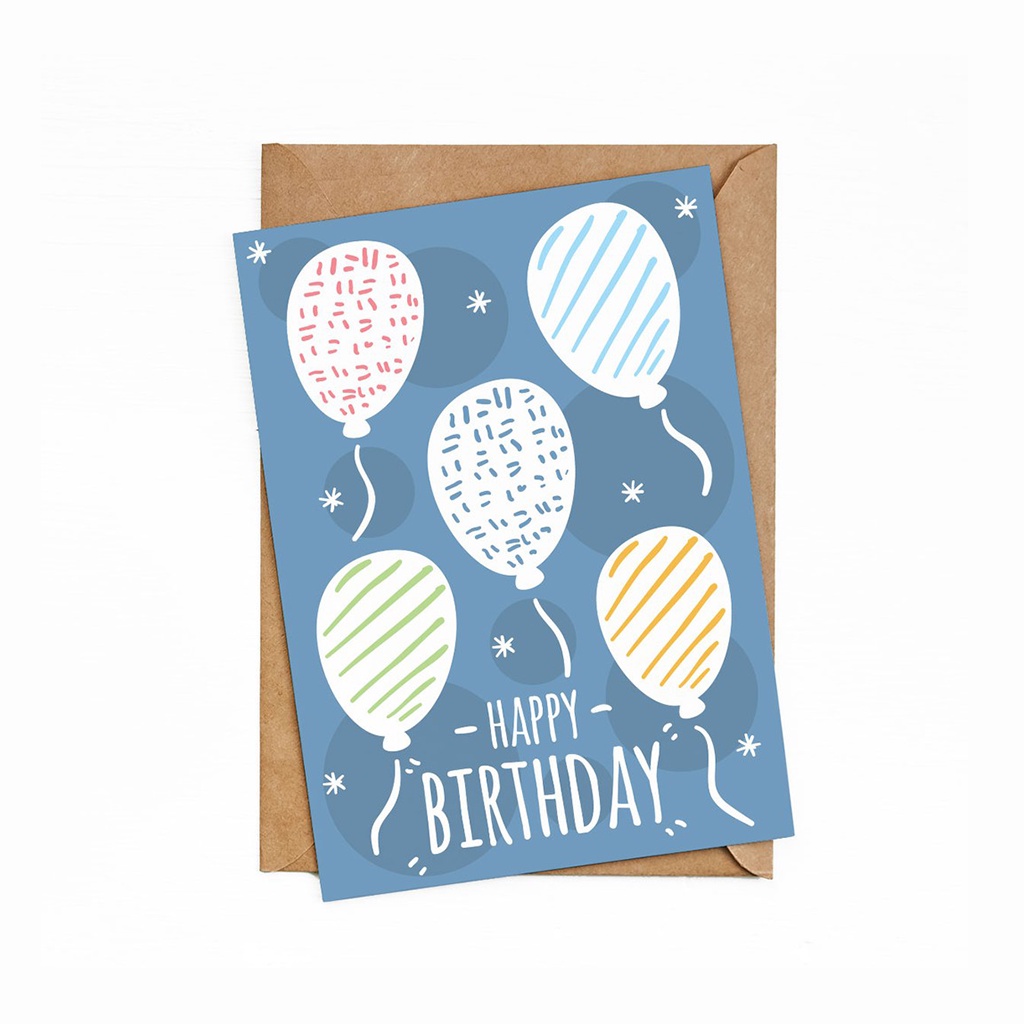 

Bukuqu Greeting Cards GC001 - HBD Biru - Kartu Ucapan