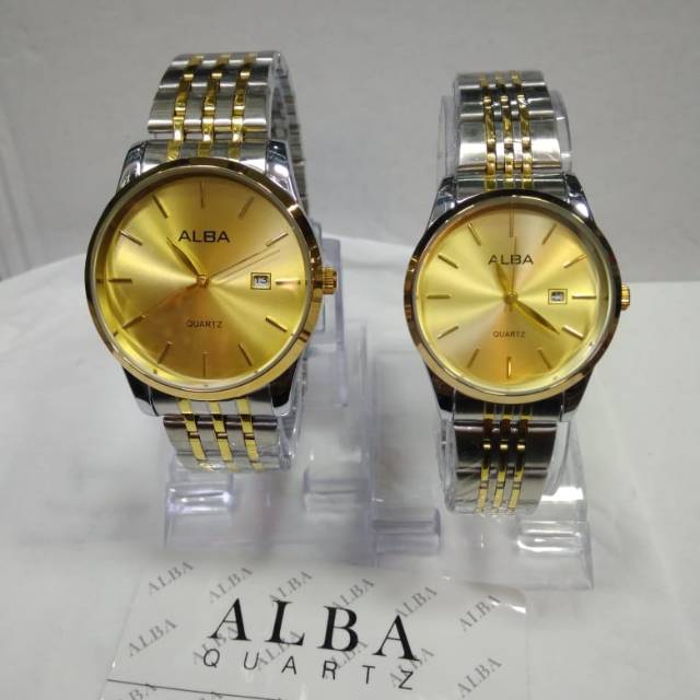 JAM TANGAN ALBA RANTAI KOMBINASI COUPLE SILVER GOLD
