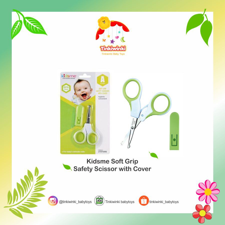 Kidsme Soft Grip Safety Scissors and Cover Gunting Kuku Bayi