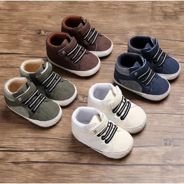 LittleAaron C529 SALUR BOOTS Sepatu Prewalker Bayi Laki Anti Selip Sol Halus Bahan Kulit PU