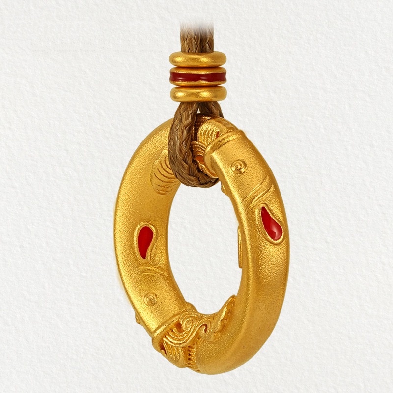 [Ready Stock]Fashion Gold Plated Pisces Ring Pendant Necklace