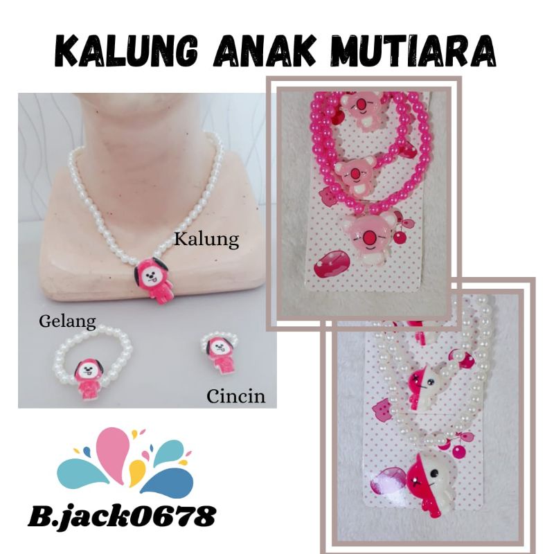 Kalung mutiara anak Aksesoris Anak Kalung Mutiara set 3 pcs