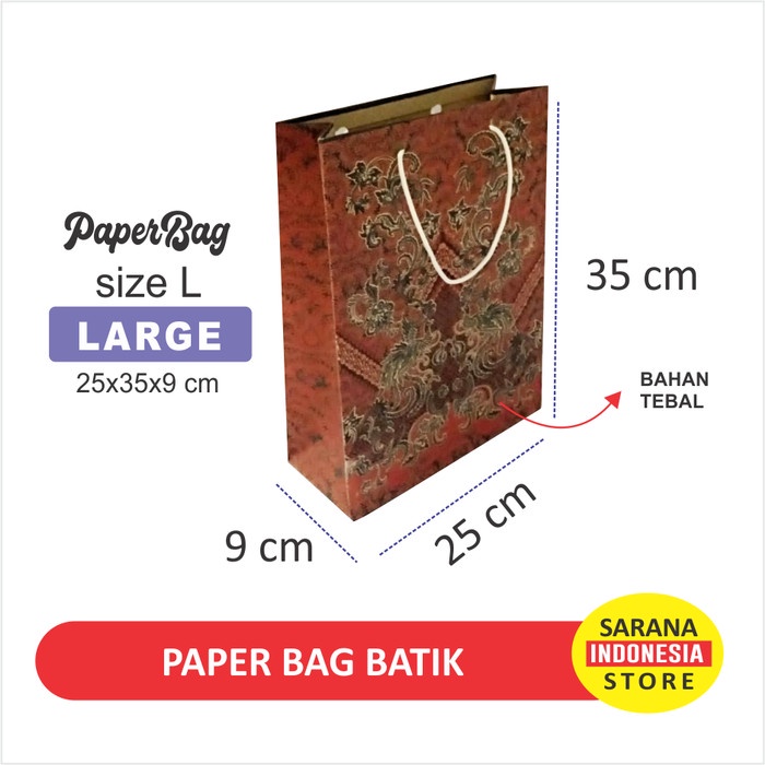 

Paper bag Batik - Tas Kertas Paperbag Kraft ukuran L / Folio