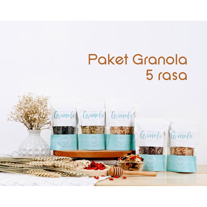 

Granola minime Paket 5 Rasa @100 GRAM
