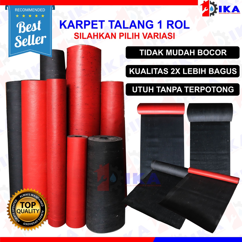 Karpet Talang Air 1 Roll 55 (Bersih 51cm) Merah Hitam Pabrikan READY 1 Roll = 50meter !!