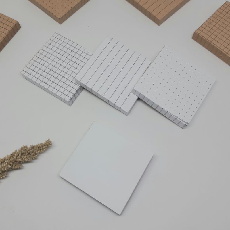 KIANDAA NP0001 memo memopad notepad line grid dotted polos hvs craft coklat KIANDA-HVS 100GSM 6C6CM