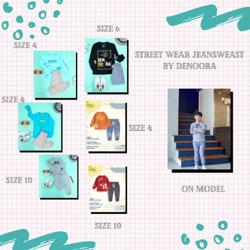 Setelan Jeans Anak Laki-Laki Setelan Lengan Panjang | Denora