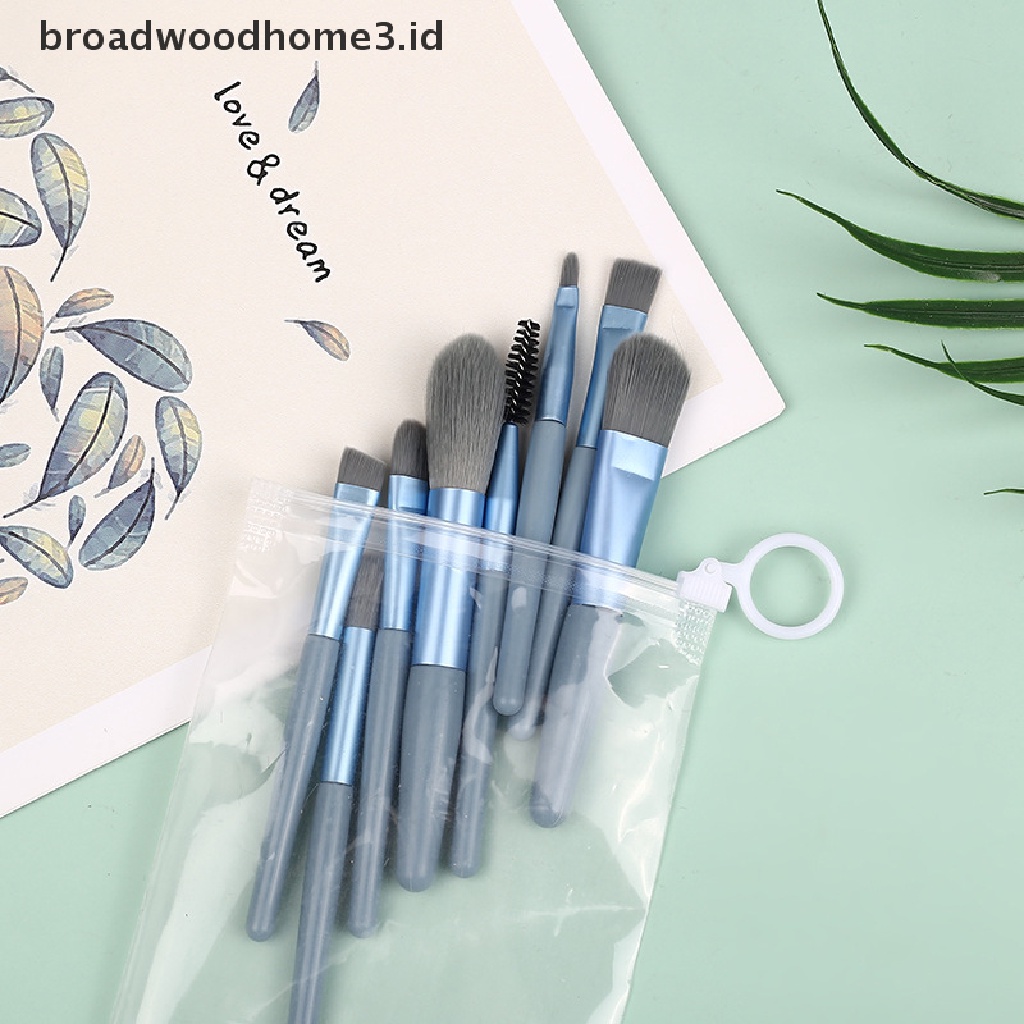 8pcs / Set Brush Mini Lembut Untuk Bedak / Eyeshadow