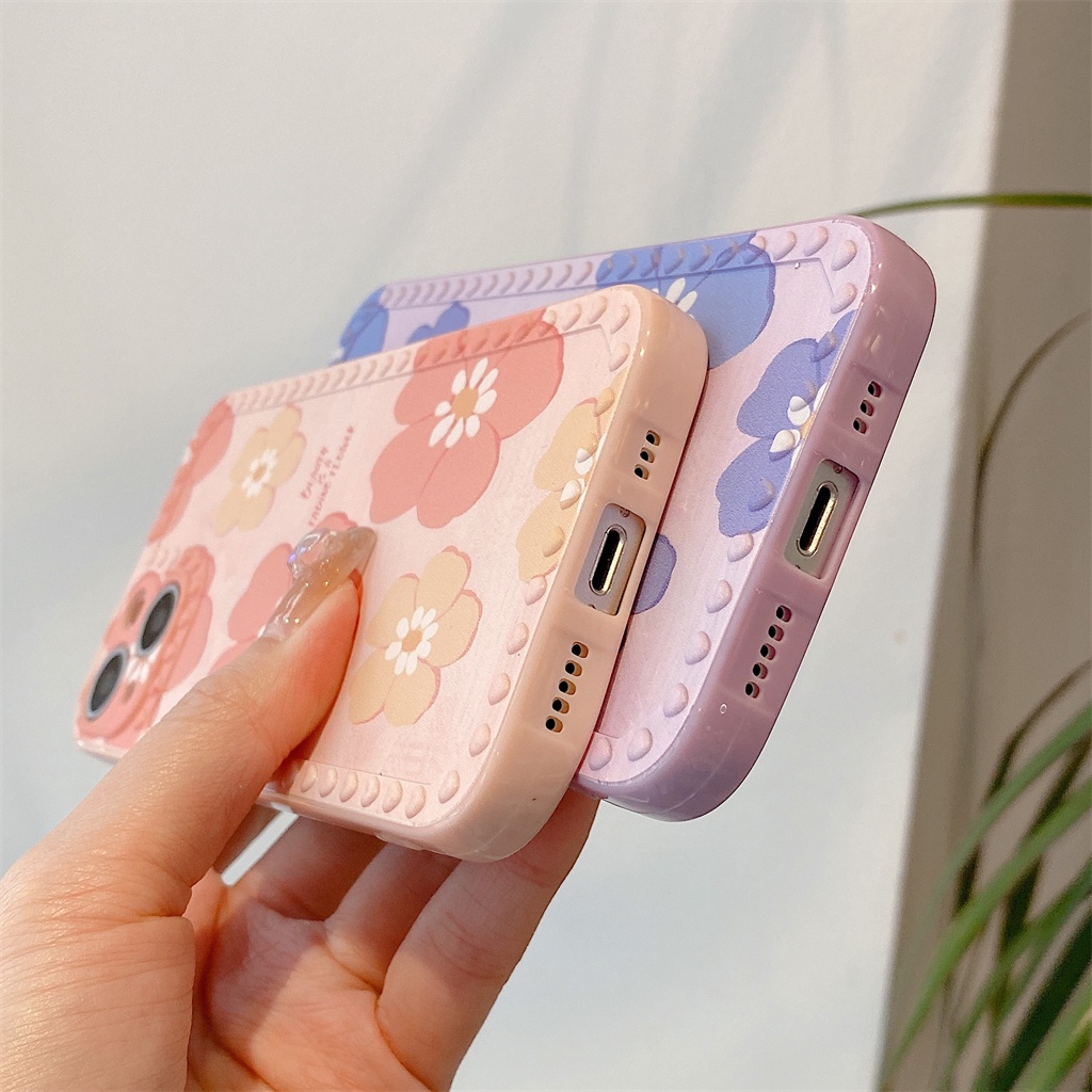 Soft Case Motif Bunga Ungu Pink Untuk OPPO A16 A15 A54 A95 A94 A12 A74 A93 A5S A7 A57 F1S A3S Reno6