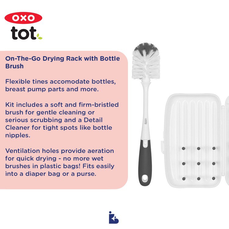 Oxo Tot On-the-Go Drying Rack &amp; Bottle Brush | Rak Botol Susu