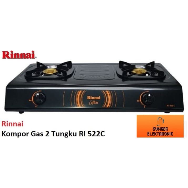 KOMPOR GAS RINNAI RI-522C / RI 522 C / RI522C [2 TUNGKU]