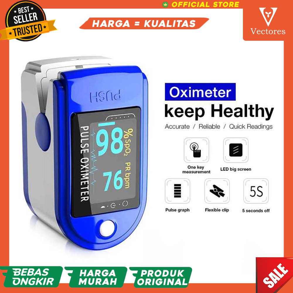 Alat Pengukur Oksigen Tensi Portable Sangat Akurat Oximeter Original