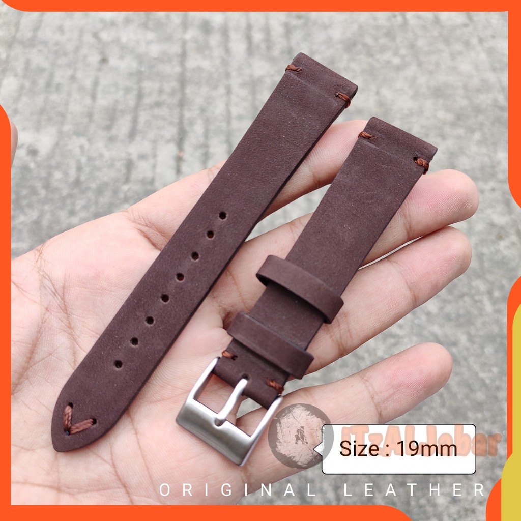 Tali jam tangan Kulit 19mm Leather strap Tali jam Kulit 19mm Coklat