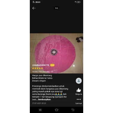 Taplak Meja Bulat 100cm Gratis Sarungtisu Bulu Rasfur