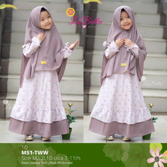 Gamis Katun Jepang Labella | Gamis Katun Jepang Twill Abu Muda
