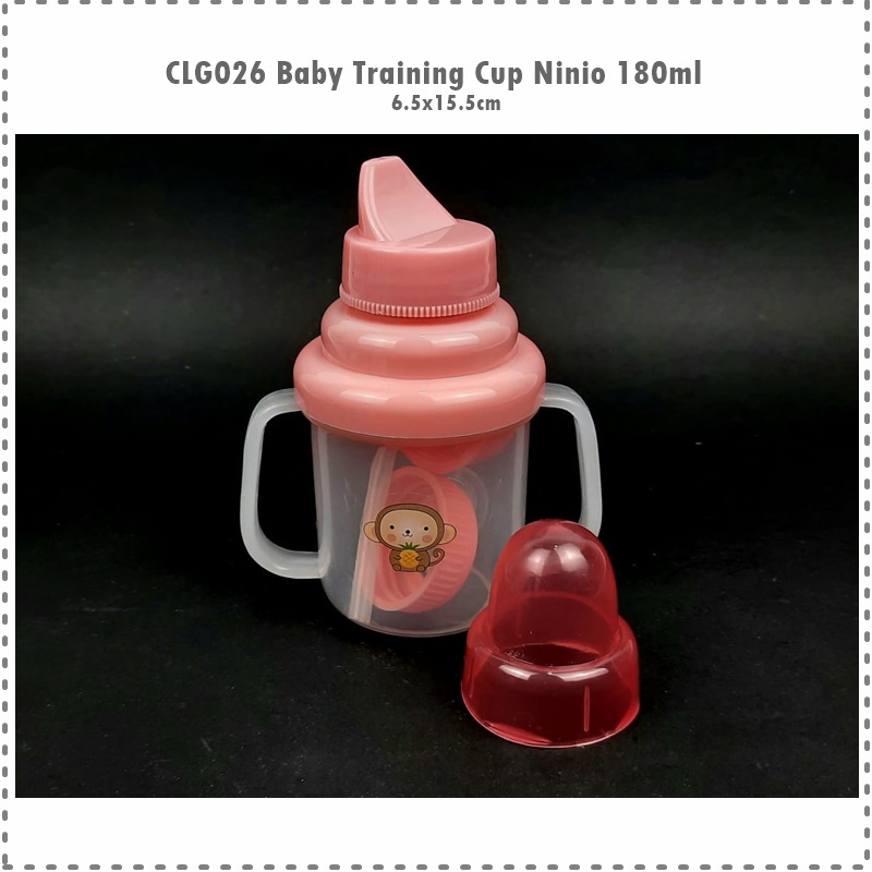 CLG026 3in1 Baby Training Cup/Gelas Bayi/Gelas Belajar Minum Bayi Ninio 180ml