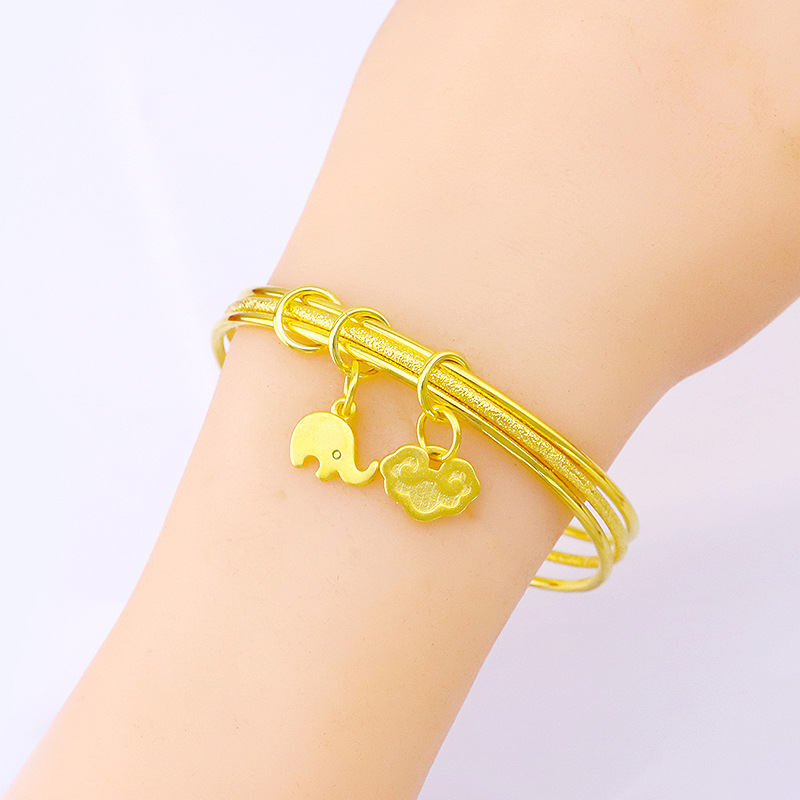 Gelang Lapis Emas Asli Kadar 375 Gaya Bangkok Adjustable Untuk Wanita