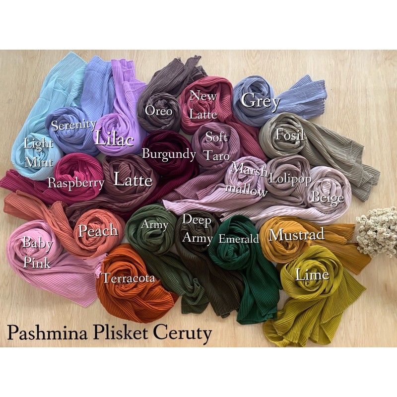 Pashmina Plisket Ceruty Baby Doll /Pleated Scraft