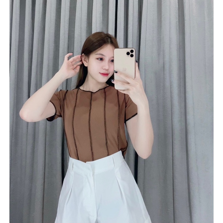 Knit garis top | Korea knit crop top 1711