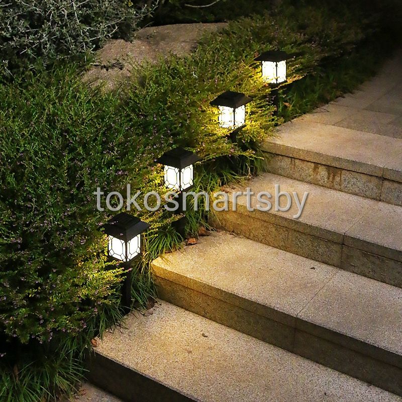 Lampu Taman Solar 5 LED Model Classic / Lampu Solar Tenaga Surya Waterproof Untuk Outdoor / Garden Light Ground &amp; Plug