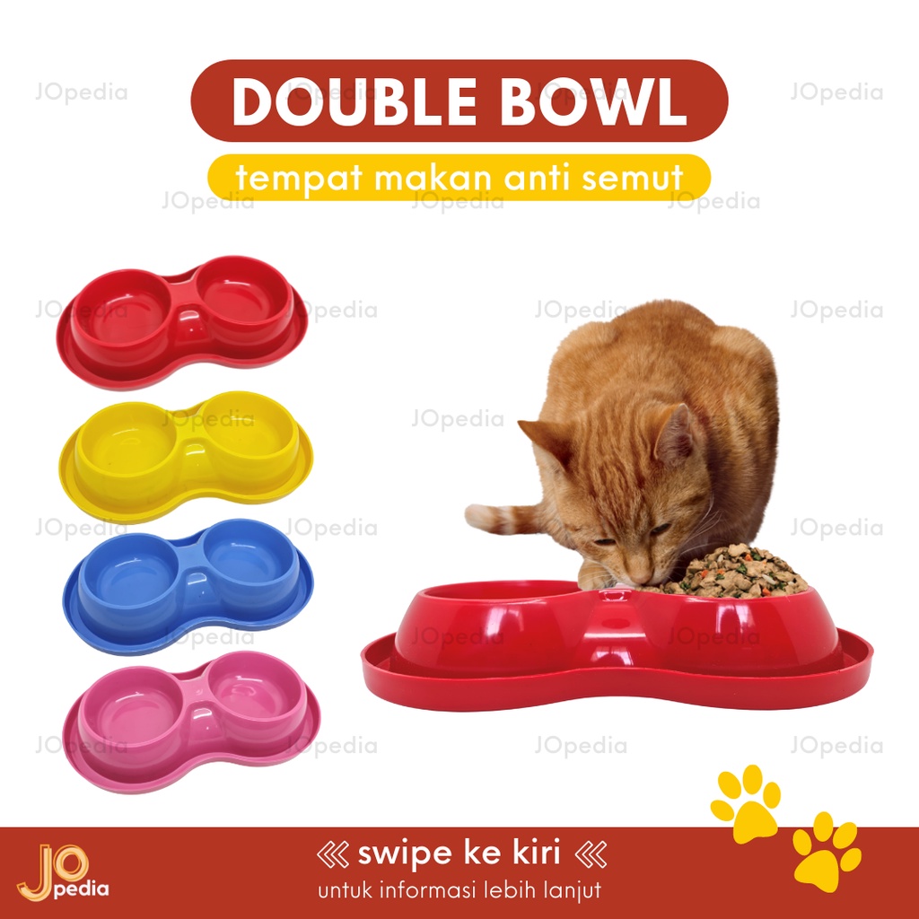 DOUBLE BOWL ANTI SEMUT Tempat Makan Kucing Anjing Mangkok Feeder