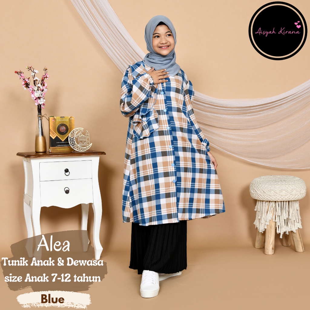 Alea Tunik Anak Remaja 7-12 tahun Baju Lebaran Bayi Long Dress Bigsize usia sekolah SD SMP modis kol