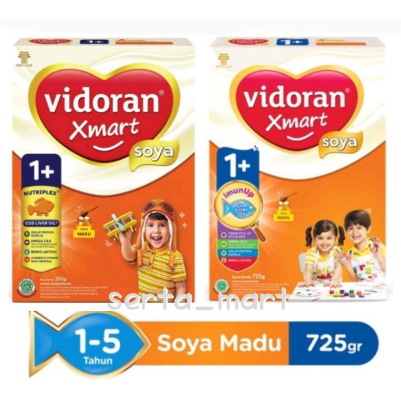 Vidoran Xmart 1+ Soya Madu 350gr / 725gr - Susu Vidoran Soya