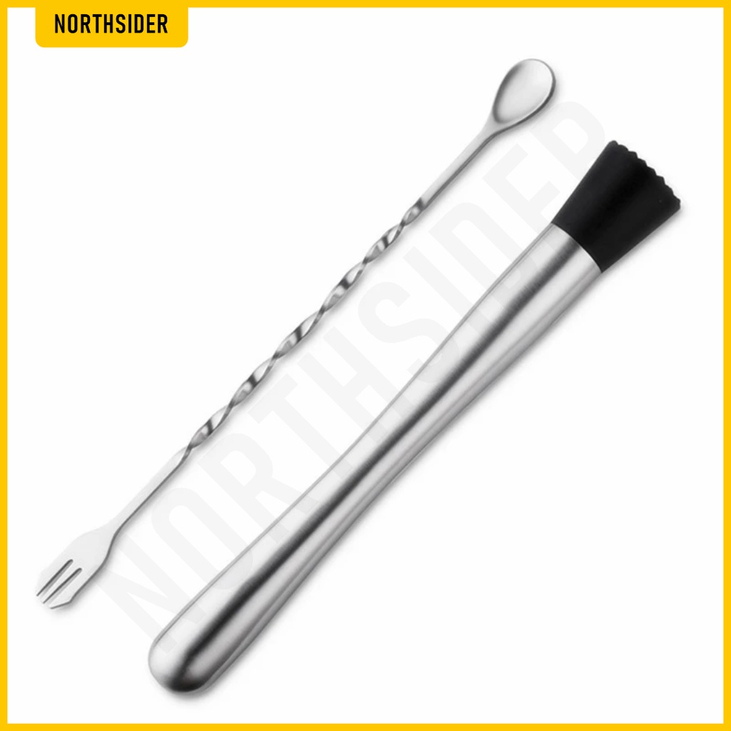 6 in 1 COCKTAIL SHAKER WITH MUDDLER - SPOON BOTTLE POURER JIGGER