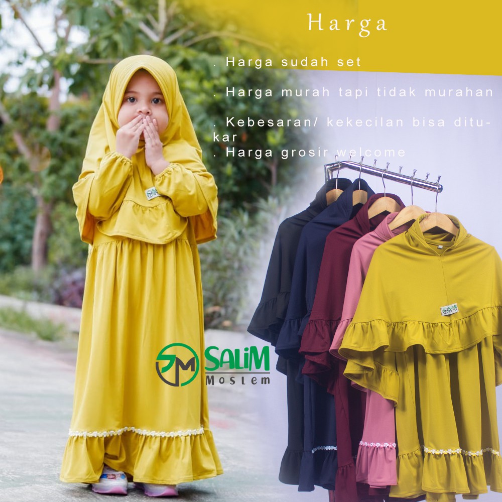 Salim moslem -Gamis anak perempuan / Baju muslim anak perempuan usia 1-8 tahun &quot;SYFA&quot;