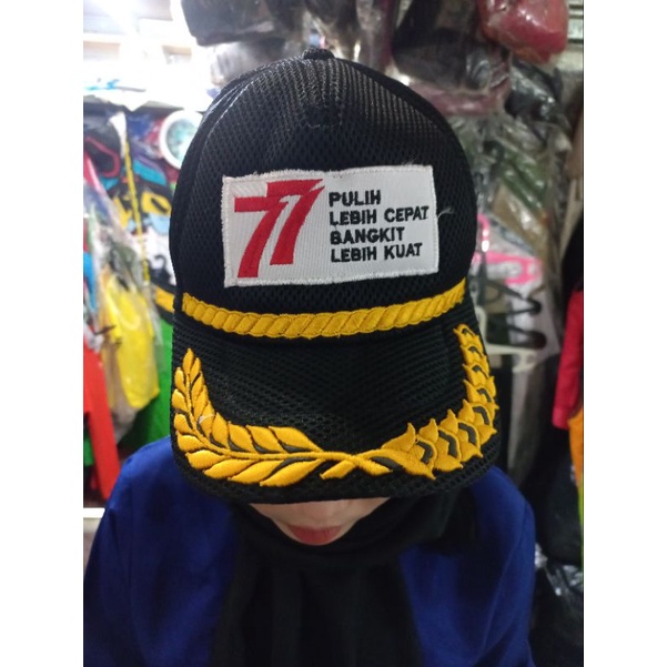 topi hitam hut RI#topi 77 tahun Ri