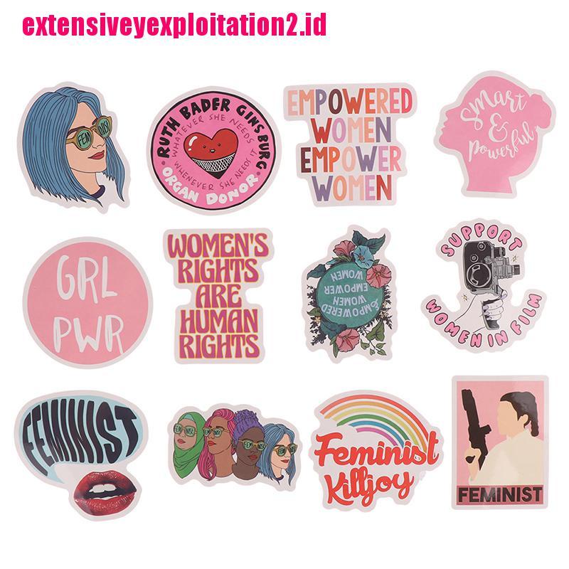 &lt; E2id &amp; &gt; 50Pcs Stiker Motif Kartun Perempuan Untuk Laptop / Handphone / Skateboard / Koper