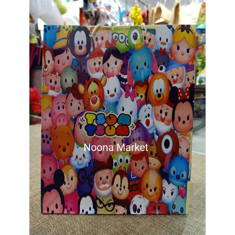 Paperbag Kertas Ulang Tahun / Tas Tali Kertas Karakter / Goodie Bag Ultah-Tsum Tsum