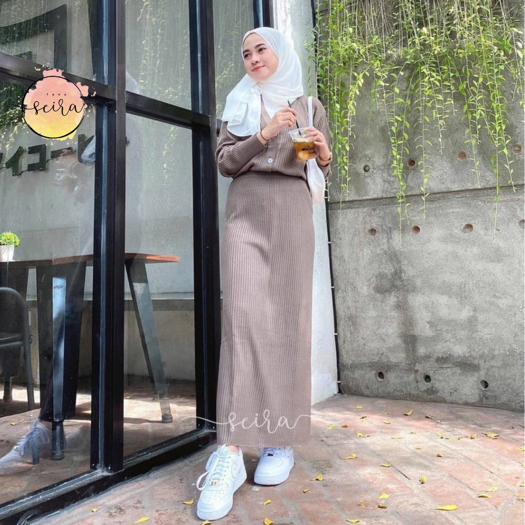 [BISA COD] Rok Span Rajut Premium BB 30-80 Kg | Rok Span Rajut Maxi Wanita Size L - XL