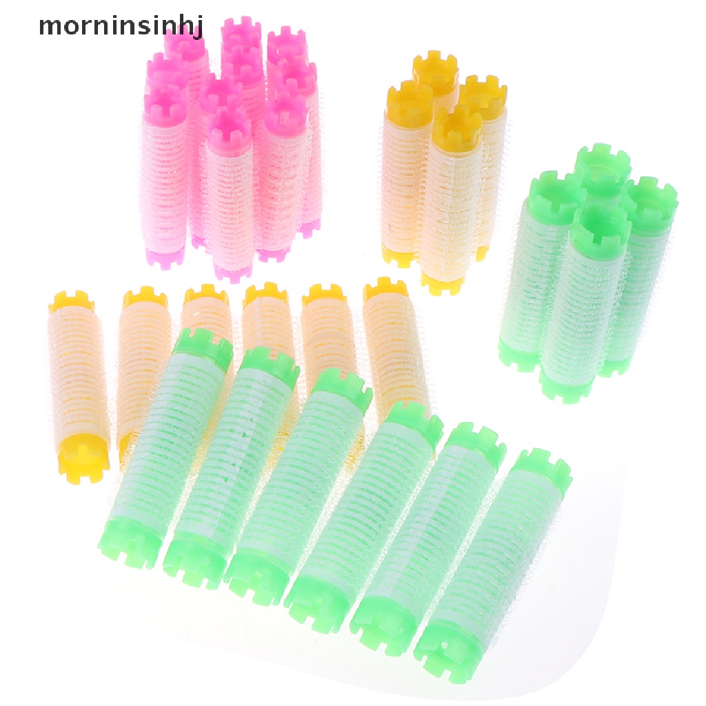 Mornin 10pcs Rol Pengeriting Rambut Bahan Plastik