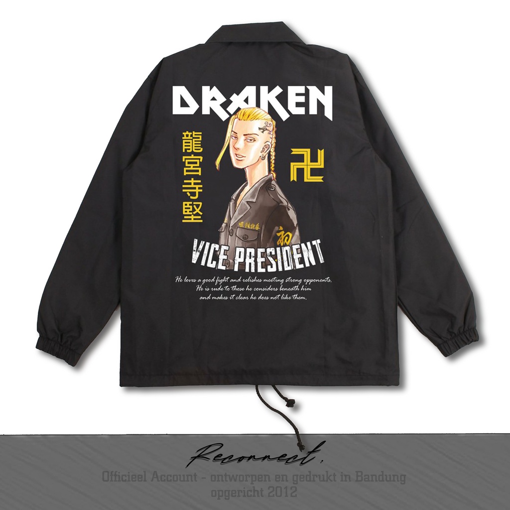 Reconnect Coach Jacket Tokyo Revengers Ken Ryuguji Draken - Unisex