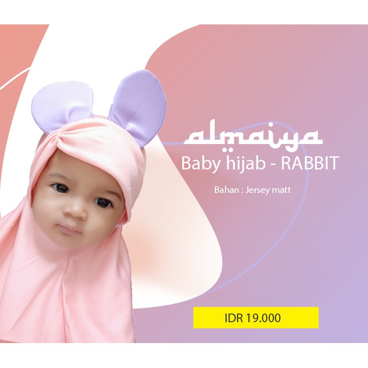 Jilbab Bayi - Almaiya Rabbit - 0-2tahun