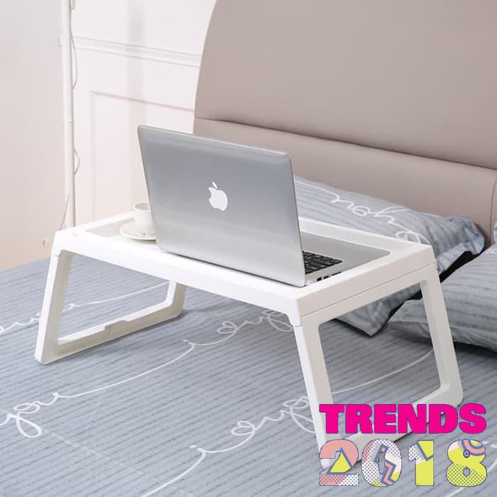 PROMO Meja belajar Nampan bed Meja laptop  ( bukan produk ikea klipsk bed ) - Putih MURAH