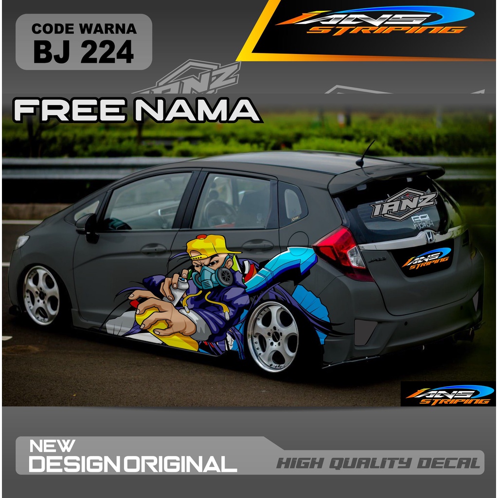 DECAL STIKER HONDA JAZZ JES AYLA AGYA AVANZA SWIFT AGYA AYLA YARIS / STIKER MOBIL DECAL MOBIL / STIKER VARIASI MOBIL AGYA AYLA JAZZ SITI CITY / DECAL STIKER MOBIL