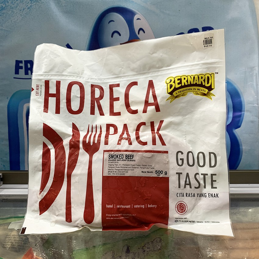 

Bernardi Horeca Smoked Beef VP 500gr / Daging Sapi Iris